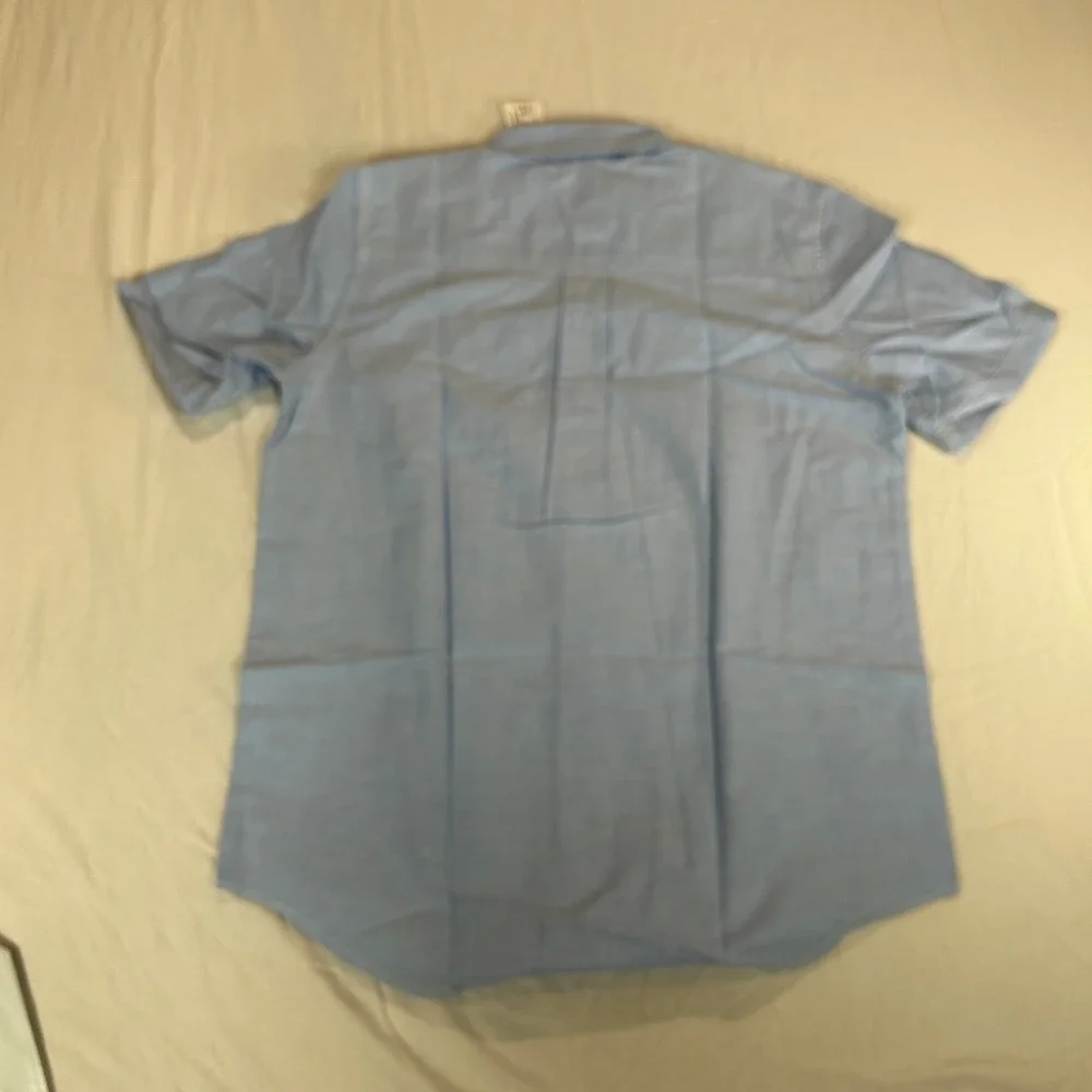 Childrens Place Boys Light Blue Oxford Short Sleeve Button Down Shirt 10/12 L